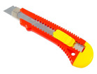 Нож технический с выдвижным лезвием 18 мм, HCS, металлическая направляющая, автофиксатор