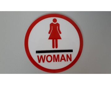 Табличка на дверь туалета (Woman) самоклеящаяся