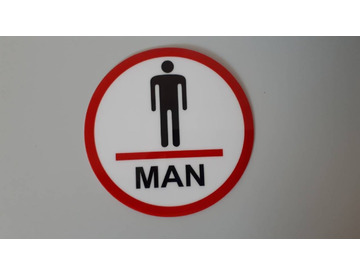 Табличка на дверь туалета (Мan) самоклеящаяся