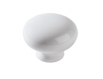Ручка меб. 6032 d=32 кнопка белая керамика